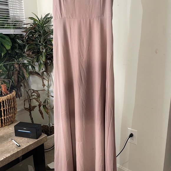 NWT Show Me Your MuMu Faith Maxi Formal Bridesmaid Dress Soft Beige Chiffon Lg - Picture 3 of 9